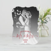 Onze eerste kerst als Mr. & Mrs Photo Holiday Feestdagenkaart (Staand voorkant)