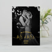 Onze eerste kerst als Mr. & Mrs Photo Real Folie Feestdagenkaart (Staand Voorkant)