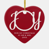 Onze eerste kerst als Mr & Mrs Photo Red Keramisch Ornament (Voorkant)