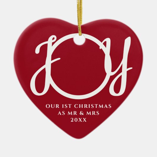Onze eerste kerst als Mr & Mrs Photo Red Keramisch Ornament (Voorkant)
