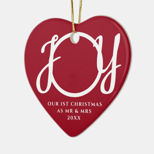 Onze eerste kerst als Mr & Mrs Photo Red Keramisch Ornament (Links)