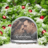 Onze eerste kerst als Mr & Mrs Script 2 Foto Sneeuwbol (Kerstmis)