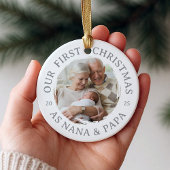 Onze eerste kerst als Nana & Papa Keramisch Ornament