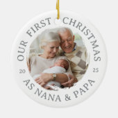 Onze eerste kerst als Nana & Papa Keramisch Ornament (Achterkant)