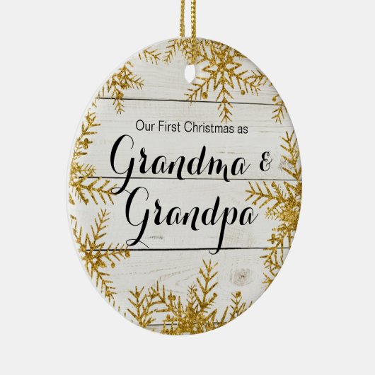 Onze eerste kerst als oma- en opa-versiering keramisch ornament (Rechts)