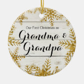 Onze eerste kerst als oma- en opa-versiering keramisch ornament (Voorkant)
