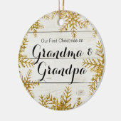 Onze eerste kerst als oma- en opa-versiering keramisch ornament (Links)