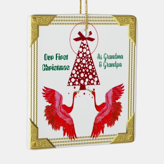 Onze eerste kerst als opa opa 2 zwemt keramisch ornament (Rechts)