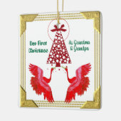 Onze eerste kerst als opa opa 2 zwemt keramisch ornament (Links)