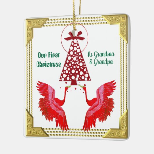 Onze eerste kerst als opa opa 2 zwemt keramisch ornament (Links)
