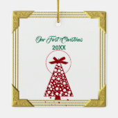 Onze eerste kerst als opa opa 2 zwemt keramisch ornament (Achterkant)