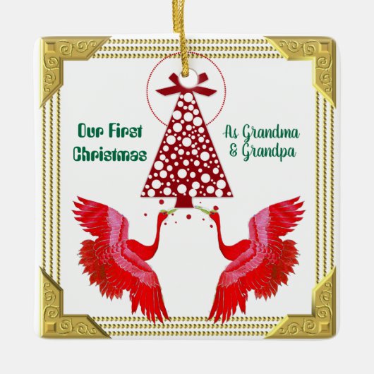 Onze eerste kerst als opa opa 2 zwemt keramisch ornament (Voorkant)