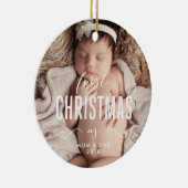 Onze eerste kerst als Ouderenversiering Keramisch Ornament (Rechts)