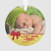 Onze eerste kerst als Ouders Baby Foto Ornament (achterkant)