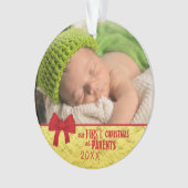 Onze eerste kerst als Ouders Baby Foto Ornament (voorkant)