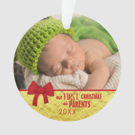 Onze eerste kerst als Ouders Baby Foto Ornament