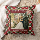 Onze eerste kerst als pasgetrouwd foto  kussen (Deken)