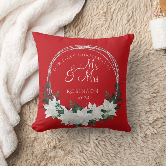 Onze eerste kerst als pasgetrouwden kussen (Deken)