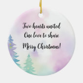 Onze eerste kerst als Passen getrouwd Waterverf pa Keramisch Ornament (Achterkant)