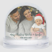 Onze eerste kerst Baby foto's Opa Keepsake Sneeuwbol (Achterkant)