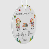 Onze eerste kerst Beer familie gepersonaliseerd Ornament (voorkant)