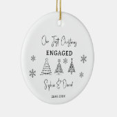 Onze eerste Kerst Betrokken Custom Verloving Gift Keramisch Ornament (Rechts)