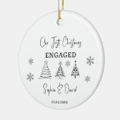 Onze eerste Kerst Betrokken Custom Verloving Gift Keramisch Ornament (Links)