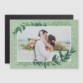 Onze Eerste Kerst Botanische Foto Magnetische Kaar (Voorkant / Achterkant)