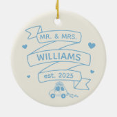 Onze eerste kerst bruiloft hand getrokken ornament (Achterkant)