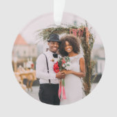 Onze Eerste Kerst Calligraphy Meneer en Mevrouw Fo Ornament (voorkant)