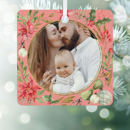 Onze eerste Kerst Custom Family Photo Lijst Metalen Ornament