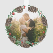 Onze eerste kerst | De heer & mevrouw | Pinecone W Ornament (achterkant)