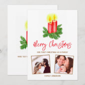 Onze Eerste Kerst Familie, Aangepaste Foto Feestdagenkaart (Voorkant / Achterkant)