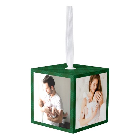 Onze eerste kerst familie foto's rustiek decoratie (Achter hoekig)