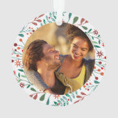 Onze Eerste Kerst Florale Meneer Mevrouw Foto Ornament (achterkant)