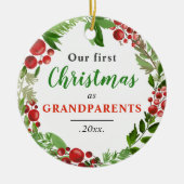 Onze eerste kerst | Foto grootouders Baby Keramisch Ornament (Voorkant)