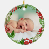 Onze eerste kerst | Foto grootouders Baby Keramisch Ornament (Achterkant)