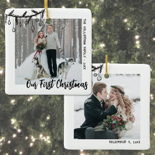 Onze Eerste Kerst Foto Keramisch Ornament
