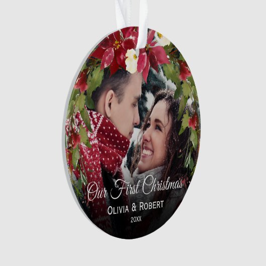 Onze eerste kerst | Foto van de heer & mevrouw Ornament (voorkant)