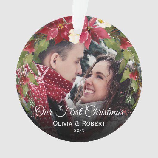 Onze eerste kerst | Foto van de heer & mevrouw Ornament (voorkant)