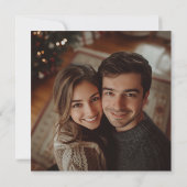 Onze eerste kerst gedroogde botanische vierkante f feestdagenkaart (Achterkant)