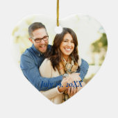 Onze eerste kerst gehuwd met de Blauwe Pagode Keramisch Ornament (Achterkant)