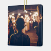 onze eerste kerst , gehuwde kerst keramisch ornament (Links)