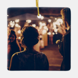 onze eerste kerst , gehuwde kerst keramisch ornament