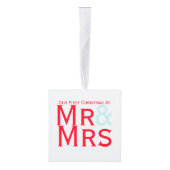 Onze eerste kerst gepersonaliseerd als Mr en Mrs Ornament (Rechts)