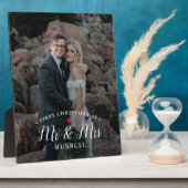 Onze eerste kerst gepersonaliseerde foto desktop fotoplaat (Zijkant)