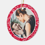 Onze eerste kerst | Gepersonaliseerde foto | Keramisch Ornament (Links)