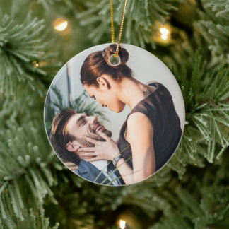 Onze eerste kerst | Gepersonaliseerde foto Keramisch Ornament
