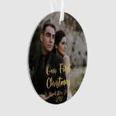 Onze eerste kerst gepersonaliseerde kerst ornament (voorkant)
