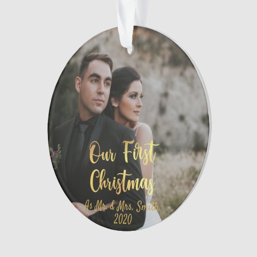 Onze eerste kerst gepersonaliseerde kerst ornament (voorkant)